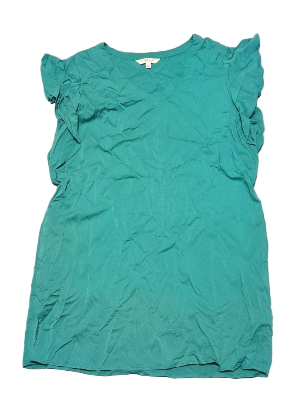 Liverpool Mermaid Teal Flutter Sleeve Dress Size XL